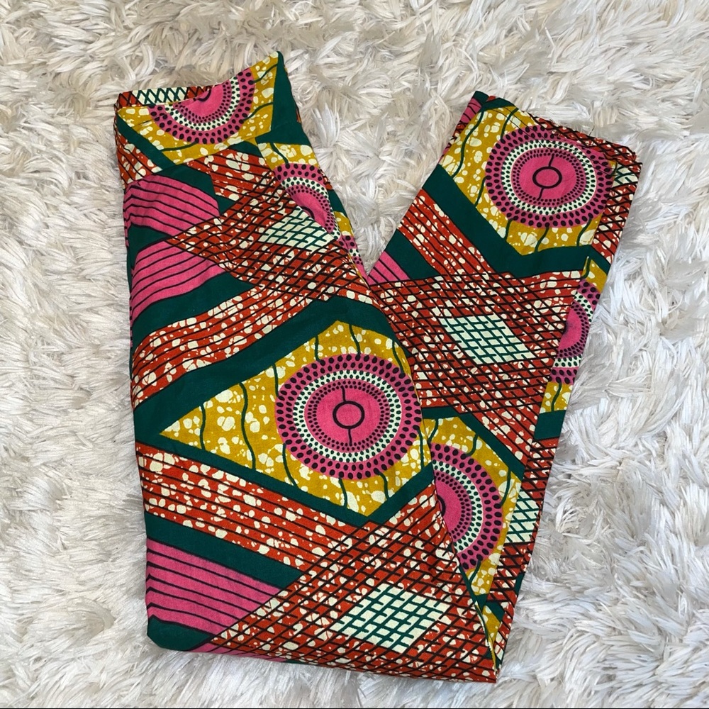 Women's Ankle-Length Cropped Pants in Pink, Green & Yellow
